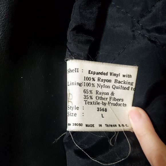 Vintage Womens Faux Leather Motorcycle Jacket Size Large Moto Zip Biker Grunge - Picture 8 of 9